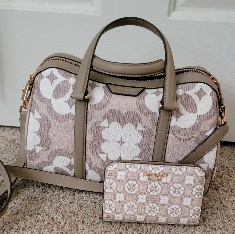 Kate Spade Jacquard Satchel & wallet